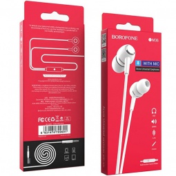 Наушники пров. BOROFONE BM36 вак, микр.,1,2 белый