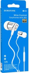 Наушники пров. BOROFONE BM66 вак, микр.,1,2 белый