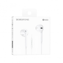 Наушники пров. BOROFONE BM80 вкл, микр.,1,2 белый