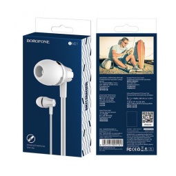 Наушники пров. BOROFONE BM21 вак, микр.,1,2 белый