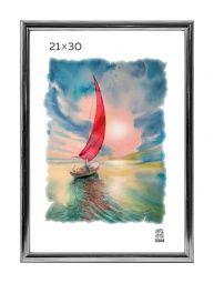 Рамка пластик 21*30  серебро 513