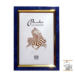 Рамка пластик 15*21 синяя (узк.)
