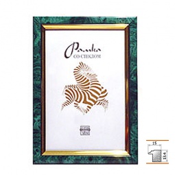 Рамка пластик 10*15 малахит (узк.)