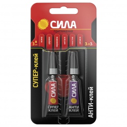 СИЛА Супер-клей СВЕРХПРОЧНЫЙ 3гр.+ АНТИКЛЕЙ (прос)