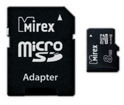 SD Micro  8 GB MIREX Class 10 с адаптером