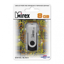 USB Flash Mirex SWIVEL black  8GB  (ecopack)