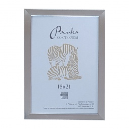 Рамка пластик 15*21  серебро 814